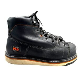 Timberland Pro Gridworks 6" Alloy Safety Toe Boot Black Leather Men's Size 11M
